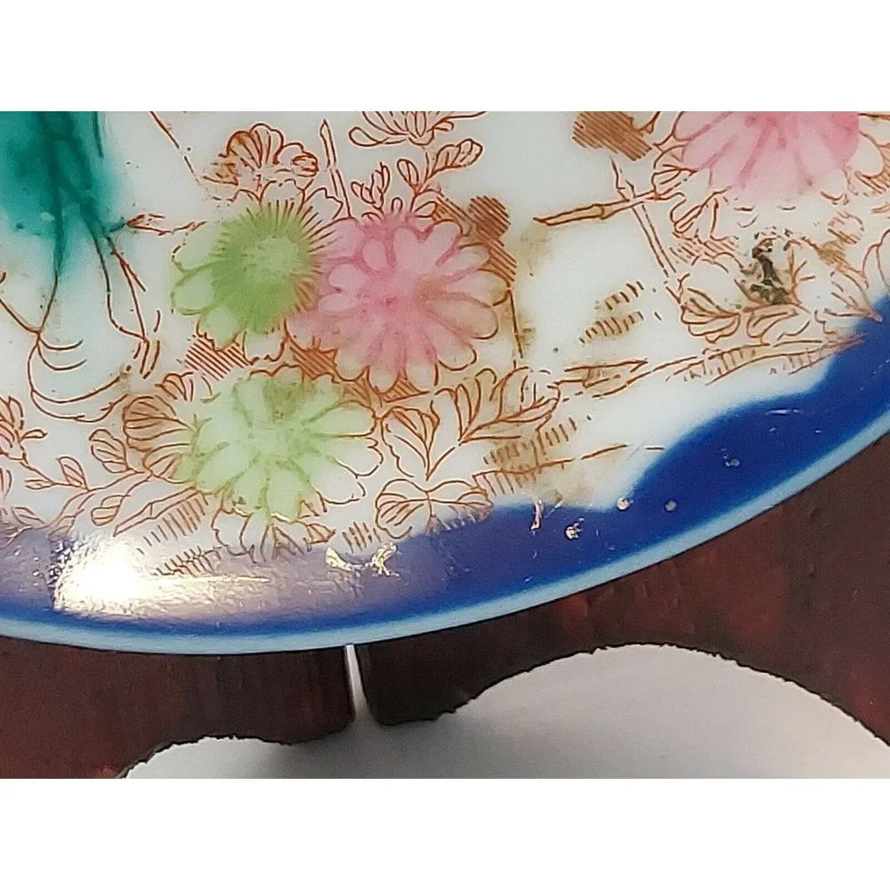 Vintage Hand Painted Saucer Small Plate Geishas Floral Japan 5 1/2